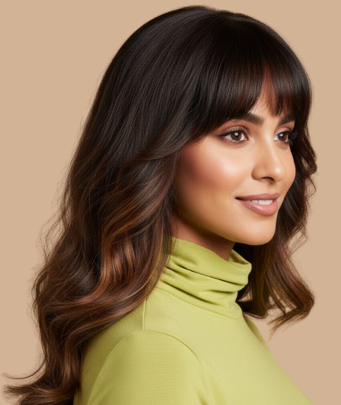 Cheveux longs d&eacute;grad&eacute;s &ndash; Vue de profil